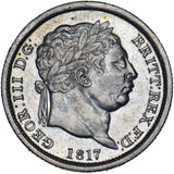 1817 Shilling - George III British Silver Coin - Nice