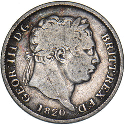 1820 Shilling - George III British Silver Coin