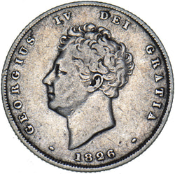 1826 Shilling - George IV British Silver Coin