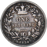 1834 Shilling - William IV British Silver Coin - Nice