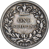 1840 Shilling - Victoria British Silver Coin