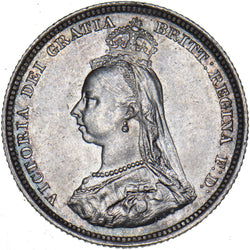 1887 Shilling - Victoria British Silver Coin - Superb