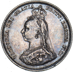 1887 Shilling - Victoria British Silver Coin - Very Nice