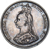 1887 Shilling - Victoria British Silver Coin - Very Nice