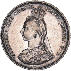 1887 Shilling - Victoria British Silver Coin - Very Nice