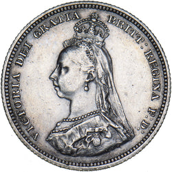 1887 Shilling - Victoria British Silver Coin - Nice