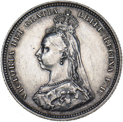 1887 Shilling - Victoria British Silver Coin - Very Nice