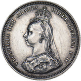 1887 Shilling - Victoria British Silver Coin - Very Nice