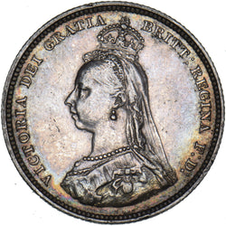 1888 Shilling (8 Over 7) - Victoria British Silver Coin - Very Nice