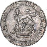 1910 Shilling - Edward VII British Silver Coin - Nice