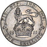 1911 Shilling - George V British Silver Coin - Very Nice