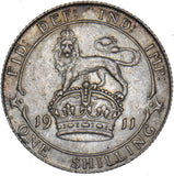 1911 Shilling - George V British Silver Coin - Very Nice