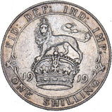1919 Shilling - George V British Silver Coin - Nice