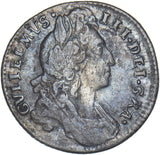 1696 Sixpence - William III British Silver Coin