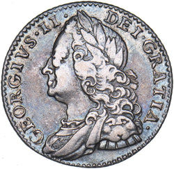 1757 Sixpence - George II British Silver Coin - Nice
