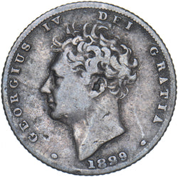 1829 Sixpence - George IV British Silver Coin