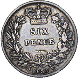 1837 Sixpence - William IV British Silver Coin - Nice