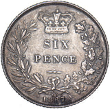 1867 Sixpence (Die no. 14) - Victoria British Silver Coin