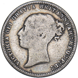 1868 Sixpence (Die no. 8) - Victoria British Silver Coin