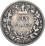 1873 Sixpence (Die no. 53) - Victoria British Silver Coin