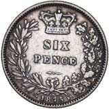 1875 Sixpence (Die no. 69) - Victoria British Silver Coin