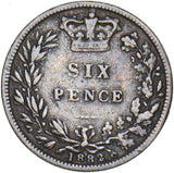 1882 Sixpence - Victoria British Silver Coin