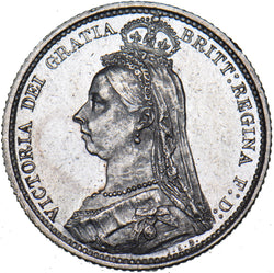 1887 Sixpence - Victoria British Silver Coin - Very Nice