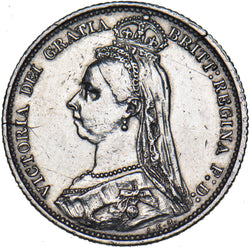 1887 Sixpence - Victoria British Silver Coin