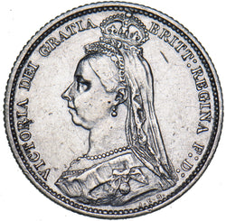 1887 Sixpence - Victoria British Silver Coin