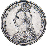 1887 Sixpence - Victoria British Silver Coin