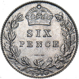 1910 Sixpence - Edward VII British Silver Coin - Very Nice