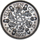 1927 Proof Sixpence - George V British Silver Coin - Superb