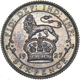 1927 Sixpence - George V British Silver Coin - Superb