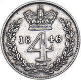 1846 Maundy Fourpence - Victoria British Silver Coin - Nice