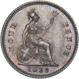 1836 Groat (Fourpence) - William IV British Silver Coin - Superb