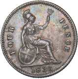 1836 Groat (Fourpence) - William IV British Silver Coin - Very Nice