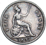 1837 Groat (Fourpence) - William IV British Silver Coin