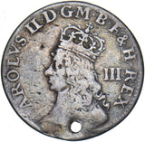 1660’s Undated  Maundy Threepence (Holed) - Charles II British Silver Coin
