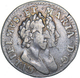 1689 Threepence - William & Mary British Silver Coin - Nice