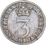 1689 Threepence - William & Mary British Silver Coin - Nice