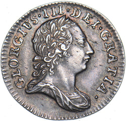 1762 Threepence - George III British Silver Coin - Very Nice