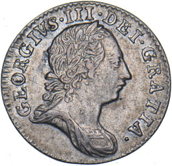 1763 Threepence (Rev. Grafitti.) - George III British Silver Coin