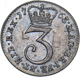 1763 Threepence (Rev. Grafitti.) - George III British Silver Coin