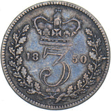 1850 Threepence - Victoria British Silver Coin