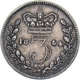 1854 Threepence - Victoria British Silver Coin