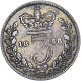 1856 Threepence - Victoria British Silver Coin