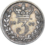 1867 Threepence - Victoria British Silver Coin