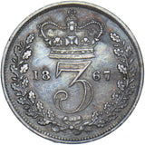 1867 Threepence - Victoria British Silver Coin