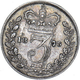 1876 Threepence - Victoria British Silver Coin - Nice