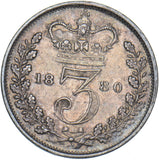 1880 Threepence - Victoria British Silver Coin - Nice
